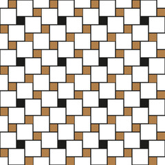 Pythagorean tiling. Seamless surface pattern design with flooring ornament. Squares tessellation vector