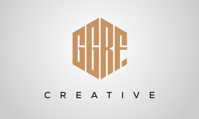 letters GGRF creative polygon hexagon logo victor template