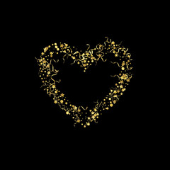 Gold Serpentine Isolated Vector Black Background.