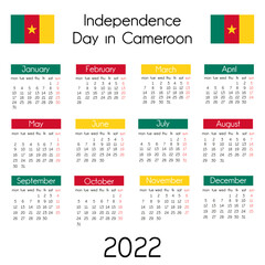 Independence Day in Cameroon calendar 2022 year