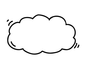 Doodle note. Diary notebook and paper sheet cloud shape, hand drawn sticker, memo for blank post. Vector illustration
