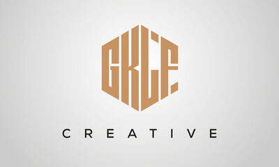letters GKLF creative polygon hexagon logo victor template