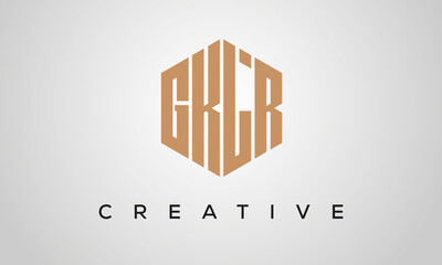 letters GKLR creative polygon hexagon logo victor template