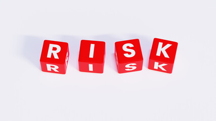 White and Red Risk Crossword Cube With White Background