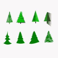 decoration, tree, celebration, ornament, winter, christmas, design, set, illustration, symbol, isolated, star, holiday, season, background, happy, vintage, collection