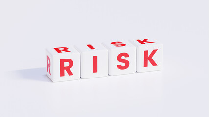 White and Red Risk Crossword Cube With White Background