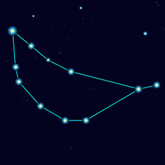 Fototapeta na wymiar Vector starry sky with constellation capricorn 