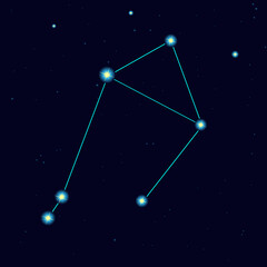 Obraz na płótnie Canvas Vector starry sky with constellation libra 