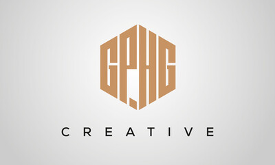 letters GPHG creative polygon hexagon logo victor template