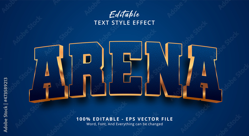 Poster editable text effect, arena text effect template