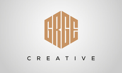 letters GRGE creative polygon hexagon logo victor template