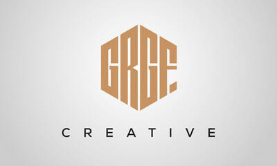 letters GRGF creative polygon hexagon logo victor template
