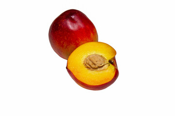Ripe nectarina fruit isolated on white background