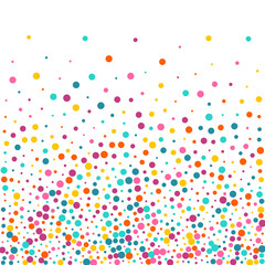 Bright Polka Top Vector White Background.