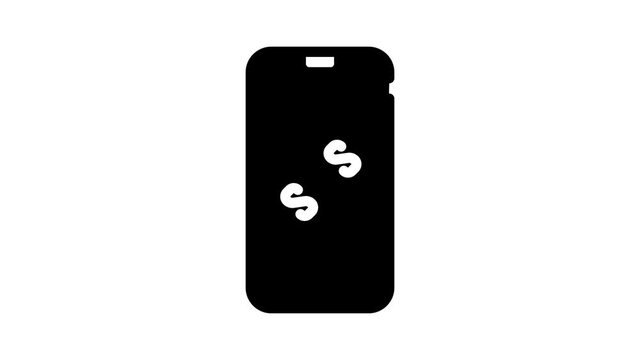 sos button on smartphone screen when neurosis animated line icon sos button on smartphone screen when neurosis sign. isolated on white background