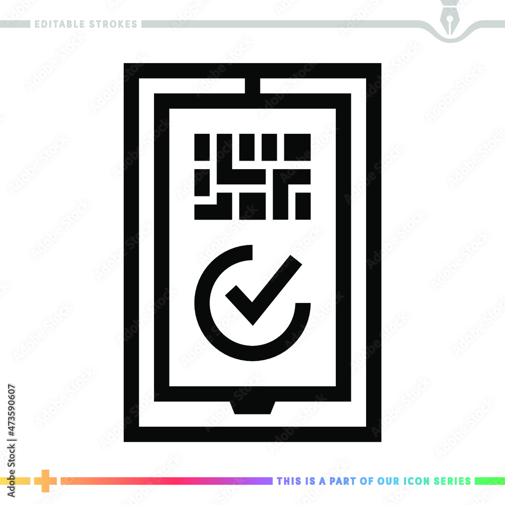 Aufkleber editable line icon of routine health checks as a customizable black stroke eps vector graphic.