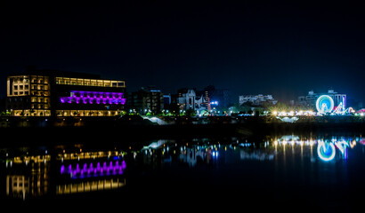 Ahmedabad river front at night 