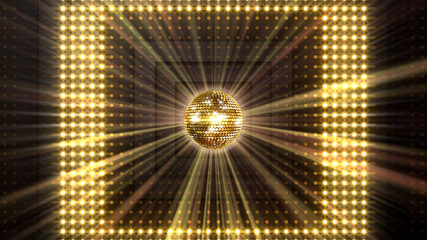 Mirror Ball Disco Lights Club Dance Party Glitter 3D illustration