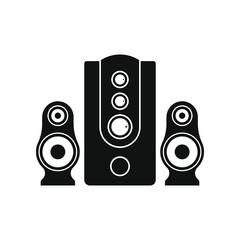 Multimedia speaker icon flat style isolated on white background. Vector