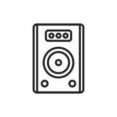 Speaker icon line style isolated on white background. Vector