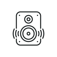 Speaker icon line style isolated on white background. Vector