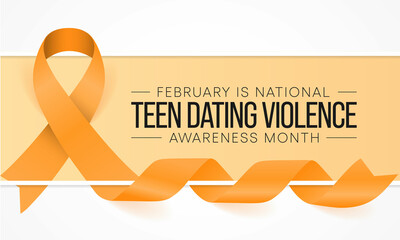 Teen Dating Violence awareness month (TDVAM) is observed every year in February, it focuses on advocacy and education to stop dating abuse before it starts. Vector illustration - obrazy, fototapety, plakaty