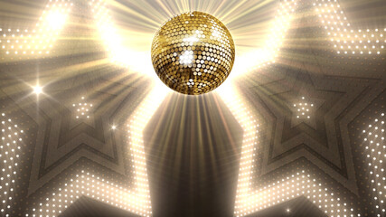 Mirror Ball Disco Lights Club Dance Party Glitter 3D illustration