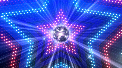 Mirror Ball Disco Lights Club Dance Party Glitter 3D illustration - obrazy, fototapety, plakaty