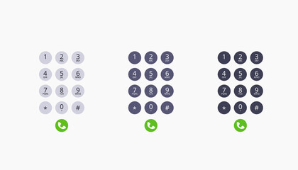 Dial keypad design with numbers and letters. Smartphone interface with call screen