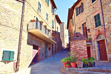 Fototapeta na wymiar historic center of Passignano sul Trasimeno, medieval village in the province of Perugia, Umbria, Italy 