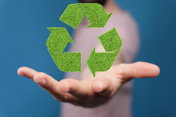 volumetric green recycling sign 3d