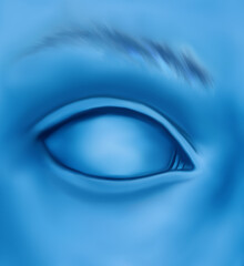Frozen style eye, winter blues, art illustration