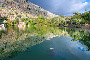 Lake of Zaros at spring, Crete, Greece.