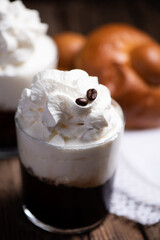 Traditional sicilian Granita coffee flavor with brioche