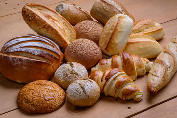 Breads. Assorted types of Brazilian breads. Bakery products.