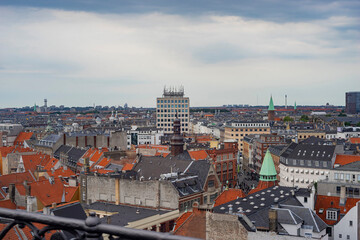 Fototapeta na wymiar High angle view of the Copenhagen cityscape