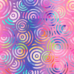 Bright circle geometric seamless pattern.