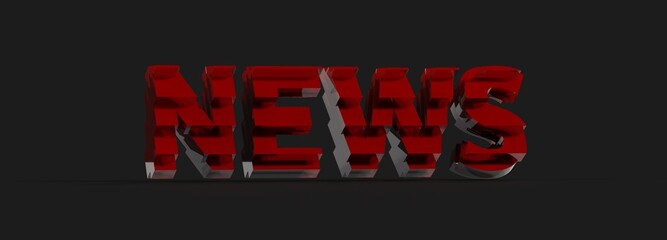 word News on digital background 3d