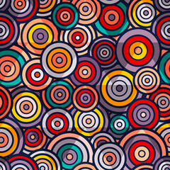 Fototapeta na wymiar Colored circle geometric seamless pattern.