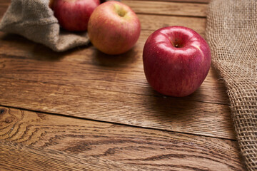 apples on a wooden table vitamins fresh fruits organic
