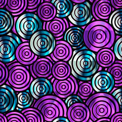 Fototapeta na wymiar Purple circle seamless pattern with metallic effect.