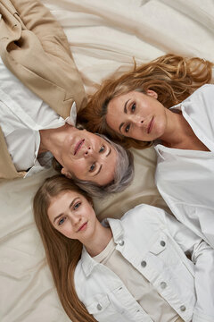 Top View Of Three Generations Of Women