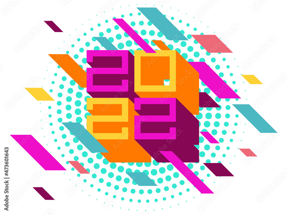 Poster new year 2022 banner. abstract vector background