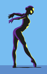 Fototapeta na wymiar Silhouette di una ballerina di danza classica