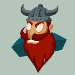 Viking man. Cartoon hero.