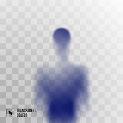 Shadow Blur of Blue Horror Man with Behind the Matte Glass. The Reflection of the Silhouette Through the Light. Illustration on Transparent Background - 473602850
