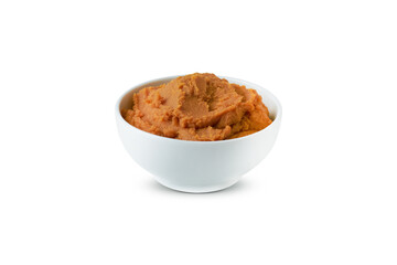 miso paste shiro miso in a bowl isolated on white