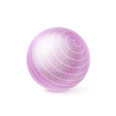 Illustration of Christmas Tree Ball Template in Pink Colors with Circular Stripes and Shadow Effect on White Backdrop