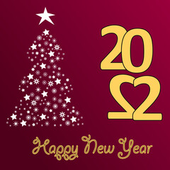 Happy New Year 2022.
New Year concept. Typographic logo 2022 design for celebration and decoration. Use for banner, cover, card and Wep.