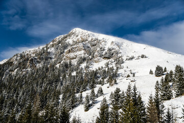 snow covered mountains, The Peak with Dor, Bucegi Mountains, Romania 